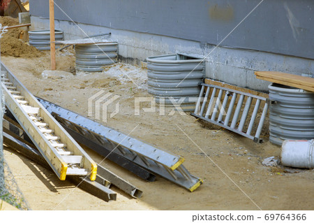 Building materials window well for basement construction 69764366