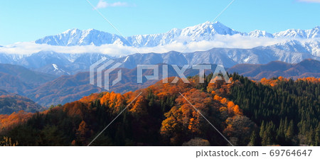 美麗的北阿爾卑斯山2009年部分：信州的秋葉2009年：秋天的落葉和北阿爾卑斯山2009年 69764647