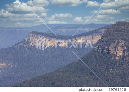 A forest near a cliff burnt by bushfire in regional Australia A forest near a cliff burnt by bushfire in regional Australia 69765326