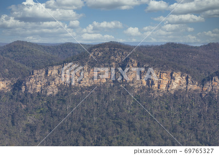 A forest near a cliff burnt by bushfire in regional Australia A forest near a cliff burnt by bushfire in regional Australia 69765327