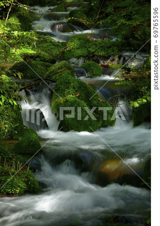 Flow from the source of the Shojinzawa springs 69765596