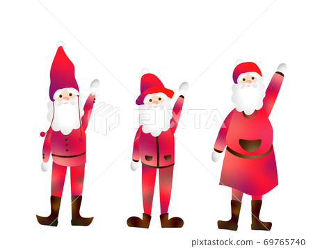 Santa Variations There are 3 fashionable Santa _ variations - Stock Illustration ...