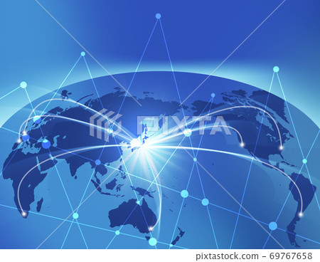 Business background Japan map World map Business image Global 69767658