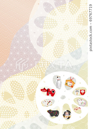 Japanese New Year's card Zodiac background 69767719