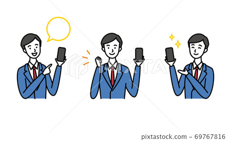 Mr. A, a businessman / office worker who recommends a smartphone app 69767816