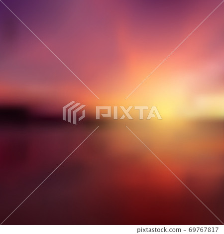 Vector blurred sunrise seascape. 69767817