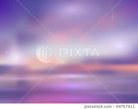 Night blurred seascape with moon and stars. 69767821