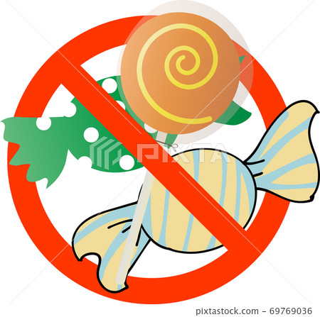 糖果插圖的糖果禁止標記 69769036