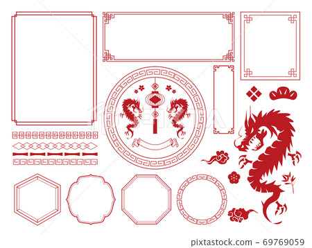 Chinese frame red - Stock Illustration [69769059] - PIXTA