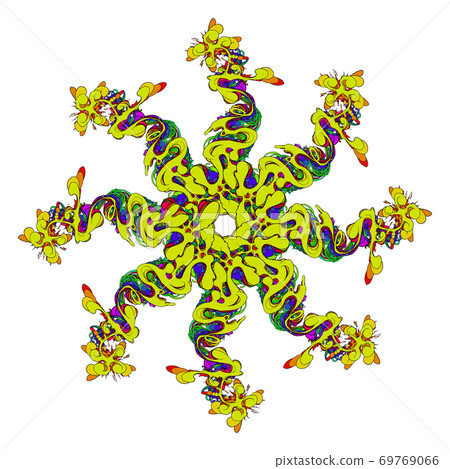 Psychedelic and mandala symbol illustration 69769066