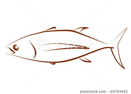 Line art illustration of albacore tuna - Stock Illustration [69769482 ...