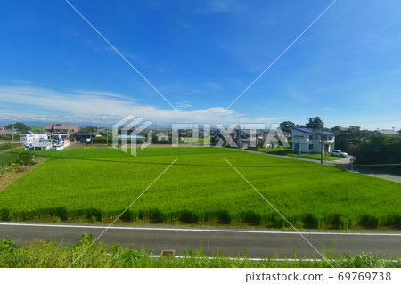 Scenery from the train window of the Tokaido Main Line from Bentenjima Station to Kanaya Station Scenery from the train window of the Tokaido Main Line from Bentenjima Station to Kanaya Station 69769738