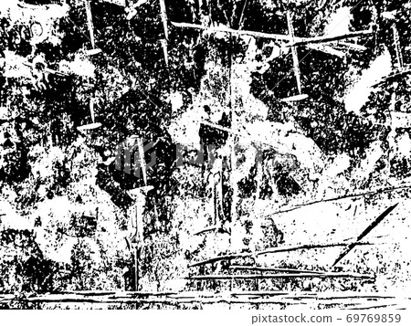 Black and white grunge. Distress overlay texture. Abstract surface dust and rough dirty wall background concept.  Distress illustration simply place over object to create grunge effect. Vector EPS10. 69769859