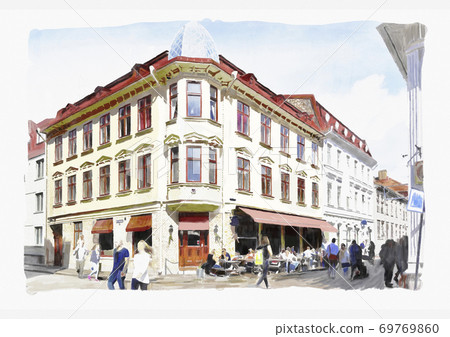 排行第二的瑞典第二大城市Yotebori的Haga區風景 69769860