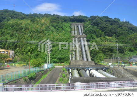 從金谷站到沼津站的東海道本線的火車窗口風景 69770304