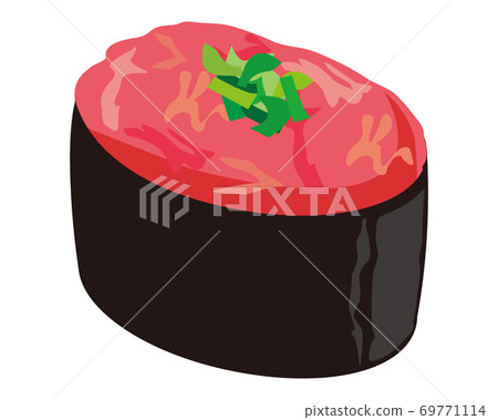 Negitoro的軍艦纏繞握壽司Negitoro軍艦的矢量圖 69771114