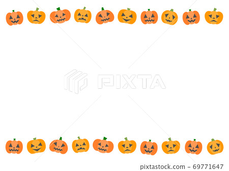 Halloween pumpkin illustration pattern frame - Stock Illustration ...
