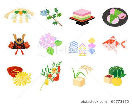 12 months seasonal icon set 12 months seasonal icon set 69773570