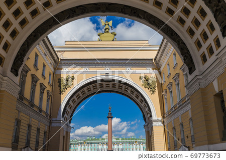 Triumphal Arch of the General Staff on Palace Square - St. Petersburg Russia Triumphal Arch of the General Staff on Palace Square - St. Petersburg Russia 69773673