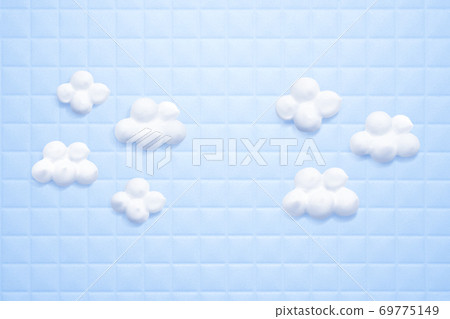 Product background: Fine facial cleansing foam like a cloud of bathroom tiles 69775149