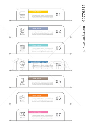 7 data infographics tab index template with thin line design. Vector illustration abstract background. Can be used for workflow layout, business step, banner, web design. 7 data infographics tab index template with thin line design. Vector illustration abstract background. Can be used for workflow layout, business step, banner, web design. 69776815