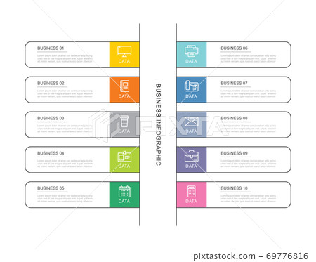 10 data infographics tab index template with thin line design. Vector illustration abstract background. Can be used for workflow layout, business step, banner, web design. 10 data infographics tab index template with thin line design. Vector illustration abstract background. Can be used for workflow layout, business step, banner, web design. 69776816