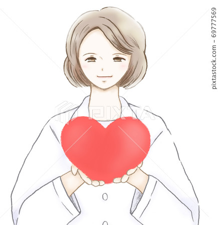 Doctor with a red heart - Stock Illustration [69777569] - PIXTA