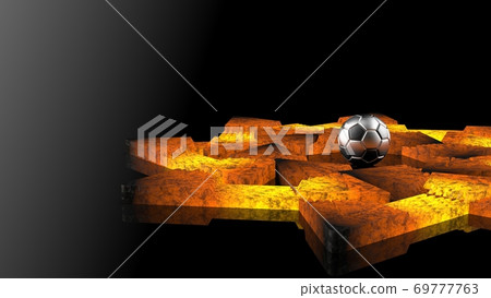 Soccer ball and star-shaped abstraction 69777763