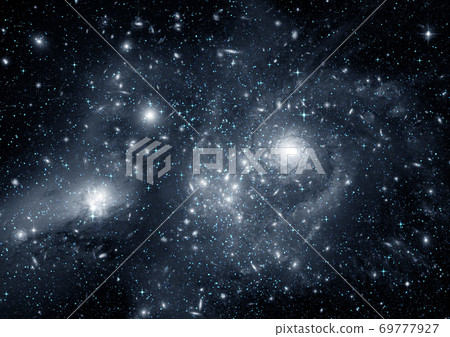 Stars, dust and gas nebula in a far galaxy Stars, dust and gas nebula in a far galaxy 69777927