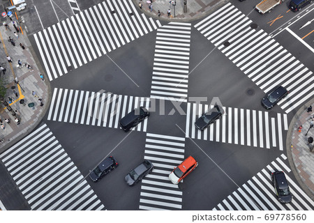 銀座的行人爭奪交叉路口 銀座的行人爭奪交叉路口 69778560