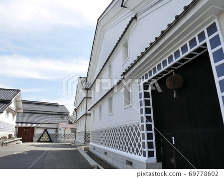 東廣島市（廣島縣）的旅遊勝地西條町清酒啤酒街上的美麗清酒啤酒廠 69778602