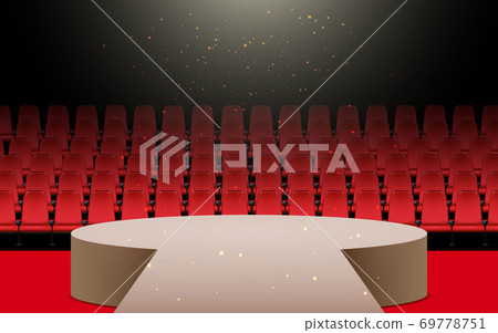 stage and red chairs with spotlight in the hall stage and red chairs with spotlight in the hall 69778751