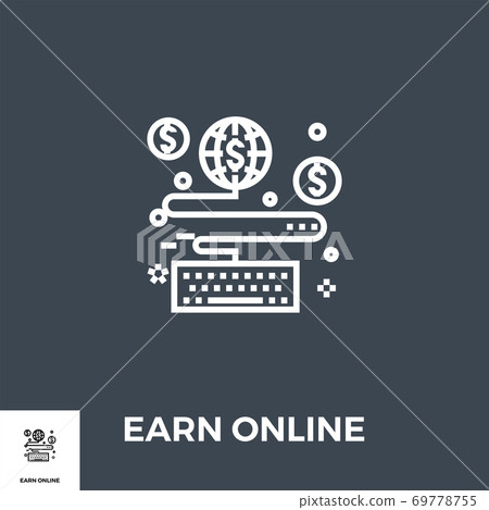 Earn Online Line Icon Earn Online Line Icon 69778755