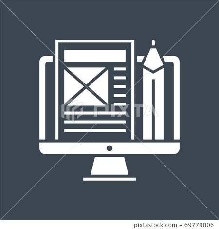 Blog Management Vector Glyph Icon 69779006