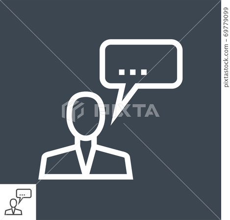 Man Talking Thin Line Vector Icon 69779099