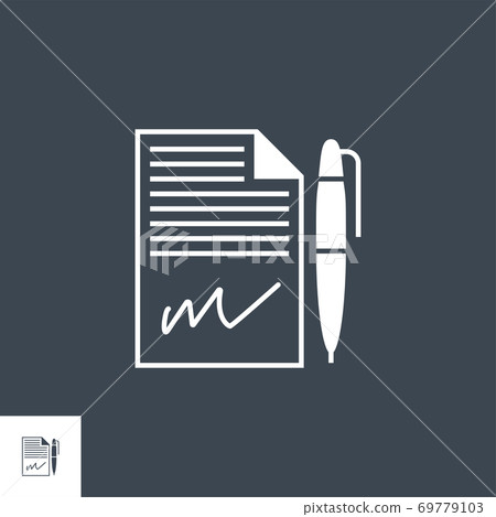 Contract related vector glyph icon. 69779103
