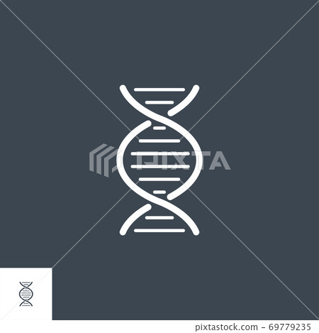 DNA related vector glyph icon. DNA related vector glyph icon. 69779235