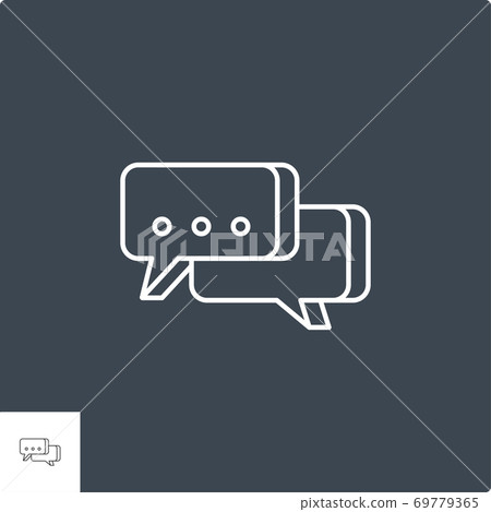 Speech Bubble Related Vector Line Icon. 69779365