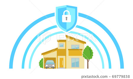 受家庭安全保護的老年人的插圖圖像 69779838