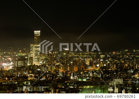 Night view of Osaka city Abeno Harukas Night view of Osaka city Abeno Harukas 69780261
