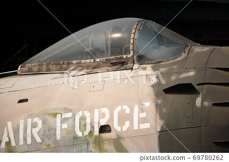 Cockpit of old Fighter of US Air Force. 69780262