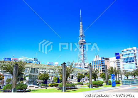 Scenery of TV tower and Oasis 21 in Nagoya city 69780452