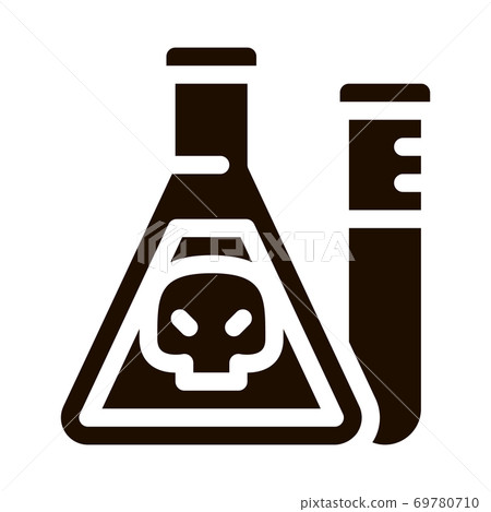 Flask With Chemical Liquid Vector Icon Flask With Chemical Liquid Vector Icon 69780710