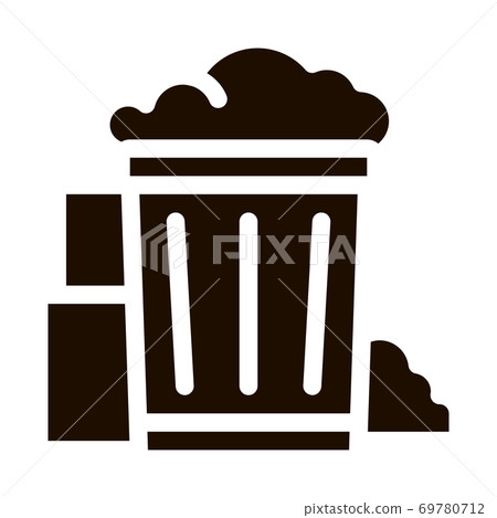 Container With Rubbish Trash Vector Icon Container With Rubbish Trash Vector Icon 69780712