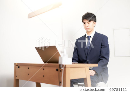 Male student undergoing a remote interview 69781111