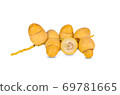 whole fresh Barhee/Barhi dates fruit on white background 69781665