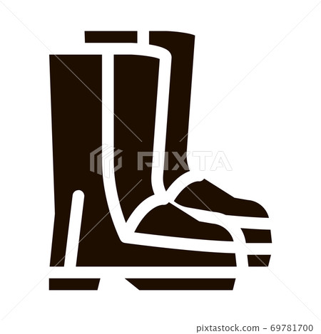 Waterproof Material Gumboots Shoes glyph icon 69781700