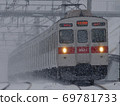 Tokyu 8500 series running in heavy snow 69781733