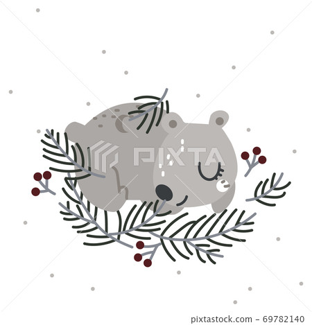 Christmas card with polar bear in vector - Stock Illustration [69782140 ...