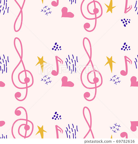 Pink, blue pastel texture with musical notes and a treble clef. Template Pink, blue pastel texture with musical notes and a treble clef. Template 69782616